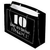 10誕生日～アールデコインスパイア見る"10" +名前 ラージペーパーバッグ (裏面アングル)