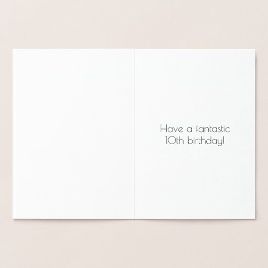 10誕生日~アールデコスタイル「10」と名前をカスタムする 箔カード (内部)
