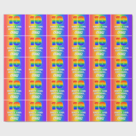 10誕生日: カラフル、おもしろいレインボーパターン# 10 ラッピングペーパー