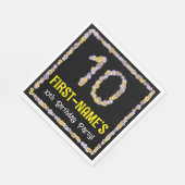 10誕生日:フローラ花数名前をカスタムする スタンダードランチョンナプキン (角)