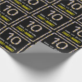 10誕生日:フローラ花数名前をカスタムする ラッピングペーパー (角)