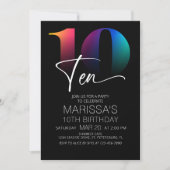 10誕生日 モダン 招待状 (正面)