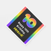 10誕生日:レインボースペクトル# 10、名前をカスタムする スタンダードランチョンナプキン (角)