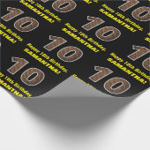 10誕生日：名前フェイク&木目パターン「10」 ラッピングペーパー (角)