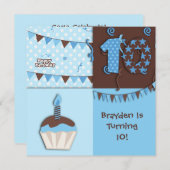 10誕生日:少年：招待状 招待状 (正面/裏面)