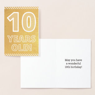 10誕生日:「10はっきりした歳！」 金箔カード 箔カード