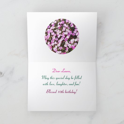 10賛美番目の誕生日カード カード (内部)