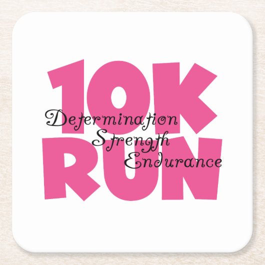 10走Kピンク走スポーツ スクエアペーパーコースター (正面)