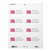 10走Kピンク走スポーツ ラベル (フルシート)