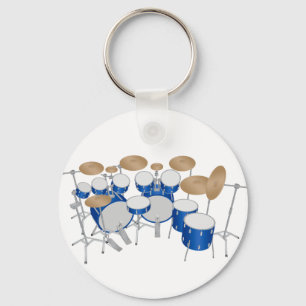 10部分のドラムキット: ベクトルスケッチ: キーホルダー
