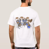 10部分のドラムキット: 青い勾配: 白いTシャツ Tシャツ (裏面)