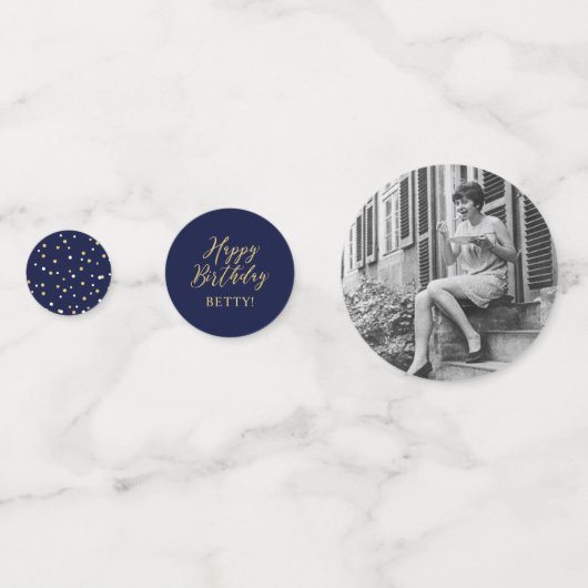 10金ゴールド海軍紙吹雪100th誕生日パーティー コンフェッティ (裏面)