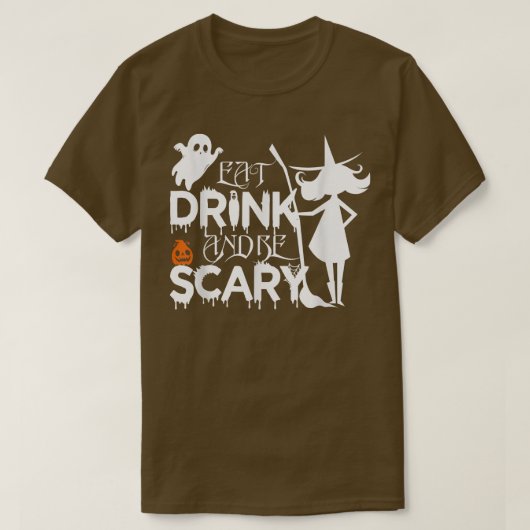 10食べ月30日に飲んでおもしろい怖がるおもしろい Tシャツ (デザイン正面)