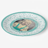 100あなたの写真の乱数パターンティール(緑がかった色)/白 ペーパープレート (アングル)