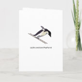 100おもしろい万のスキーペンギンありがとう カード (裏面)