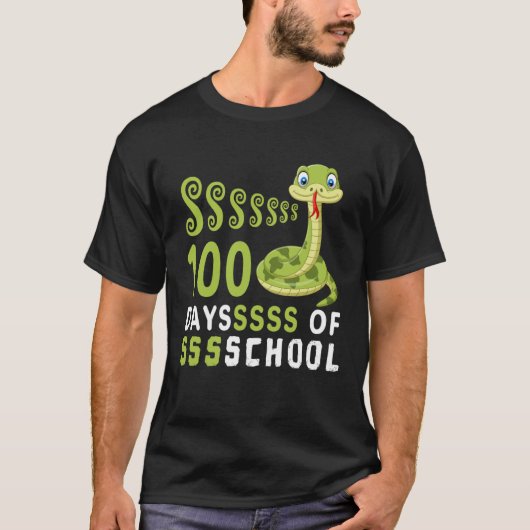 100おもしろい日かわいいヘビ先生とs tシャツ (正面)
