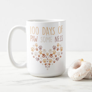 100おもしろい日の足いくつかのネス学校の100日 コーヒーマグカップ