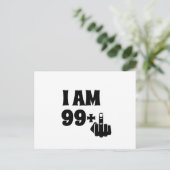 100おもしろい番目の誕生日ギフト、99 Plus one ポストカード (スタンド正面)