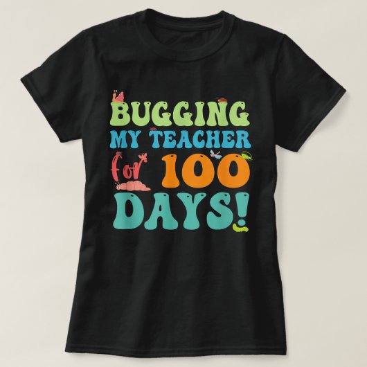 100おもしろいDaで私の先生を盗聴する学生セミ Tシャツ (デザイン正面)