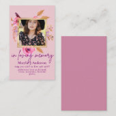 100かわいらしフローラ祈りの言葉葬儀記念写真 名刺 (正面/裏面)