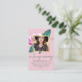 100かわいらしフローラ祈りの言葉葬儀記念写真 名刺 (スタンド正面)