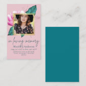 100かわいらしフローラ祈りの言葉葬儀記念写真 名刺 (正面/裏面)