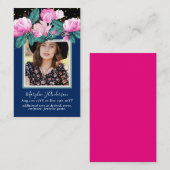 100かわいらしフローラ祈りの言葉葬儀記念写真 名刺 (正面/裏面)