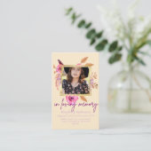 100かわいらしフローラ祈りの言葉葬儀記念写真 名刺 (スタンド正面)