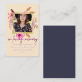 100かわいらしフローラ祈りの言葉葬儀記念写真 名刺 (正面/裏面)