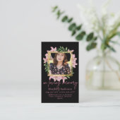 100かわいらしフローラ祈りの言葉葬儀記念写真 名刺 (スタンド正面)