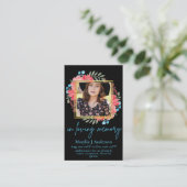 100かわいらしフローラ祈りの言葉葬儀記念写真 名刺 (スタンド正面)