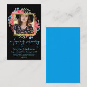 100かわいらしフローラ祈りの言葉葬儀記念写真 名刺 (正面/裏面)