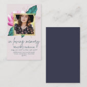 100かわいらしフローラ祈りの言葉葬儀記念写真 名刺 (正面/裏面)