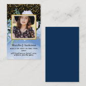 100かわいらしフローラ祈りの言葉葬儀記念写真 名刺 (正面/裏面)