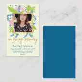 100かわいらしフローラ祈りの言葉葬儀記念写真 名刺 (正面/裏面)