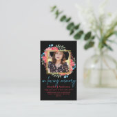 100かわいらしフローラ祈りの言葉葬儀記念写真 名刺 (スタンド正面)