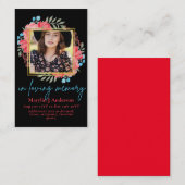 100かわいらしフローラ祈りの言葉葬儀記念写真 名刺 (正面/裏面)