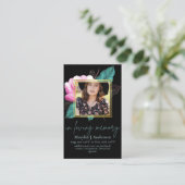 100かわいらしフローラ祈りの言葉葬儀記念写真 名刺 (スタンド正面)