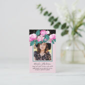 100かわいらしフローラ祈りの言葉葬儀記念写真 名刺 (スタンド正面)