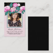 100かわいらしフローラ祈りの言葉葬儀記念写真 名刺 (正面/裏面)