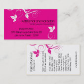100つのショッキングピンクの葉のネイリストの名刺 名刺 (正面/裏面)