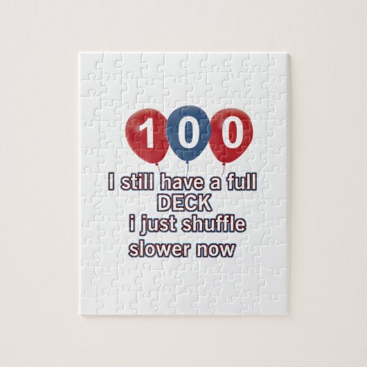 100つの年のおもしろいな誕生日のデザイン ジグソーパズル (縦)
