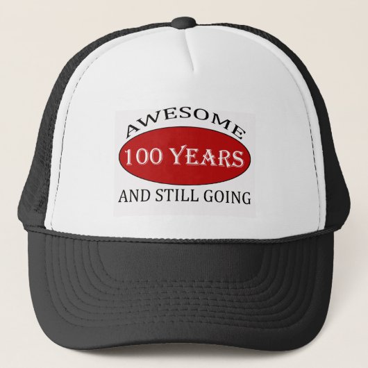 100つの歳の誕生日のデザインを向くこと キャップ (正面)