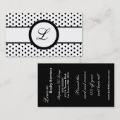 100つの白黒の水玉模様のPokadotの名刺 名刺 (正面/裏面)