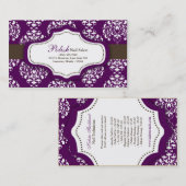 100つの紫色のダマスク織のネイリストの名刺 名刺 (正面/裏面)