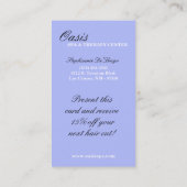 100つの青のダマスク織のスパのセラピーのマッサージの名刺 名刺 (裏面)