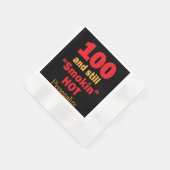 100とまだホット煙 |第100誕生日 縁ありカクテルナプキン (角)