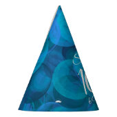 100と素晴らしいエレガント海ブルー誕生日 パーティーハット (左)