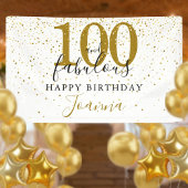 100と素晴らしい誕生日エレガント金ゴールドとブラック 横断幕