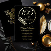 100と素晴らしい100th誕生日パーティーがスタンプ 箔招待状